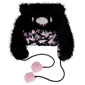 NEW ACDC RAG x Gloomy Bear x Sophie Powers Cake Black Faux Fur Hat